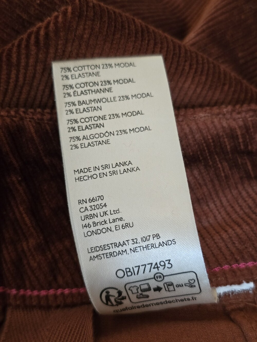Maeve Colette Corduroy Crop Wide-Leg Pants 24 Copper Brown Rust Cinnamon - Picture 6 of 12